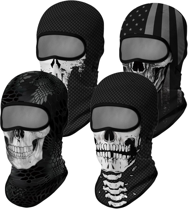 M-YOUNG 4PCS Balaclava Full Face Mask Ski Mask UV Protection Cover Motorcycle Full Face Mask for Men Women - Image 2